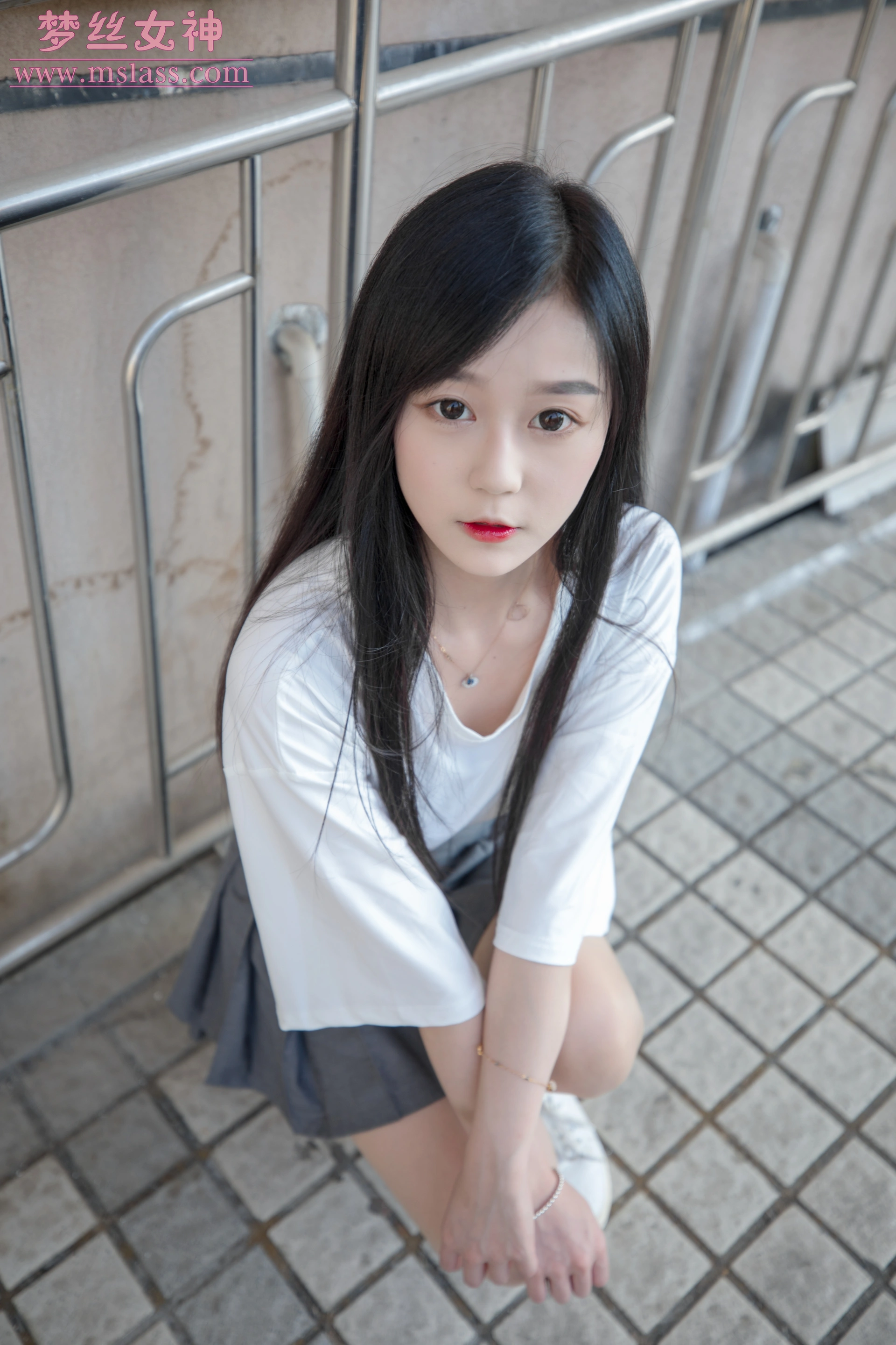 MSLASS梦丝女神 - 2019.06.14 NO.031 灵灵 甜静的明星脸 3